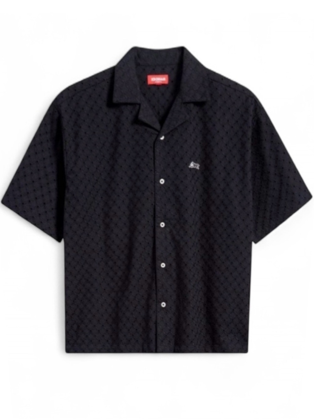 ICECREAM Black Crop Pointelle Camp Shirt Size Men’s Large (NWT)